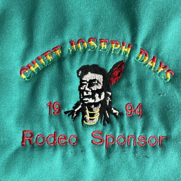 Vintage King Louie‎ Chief Joseph Days Rodeo Sponsor Bomber Jacket Sz L Made USA - Picture 2 of 11